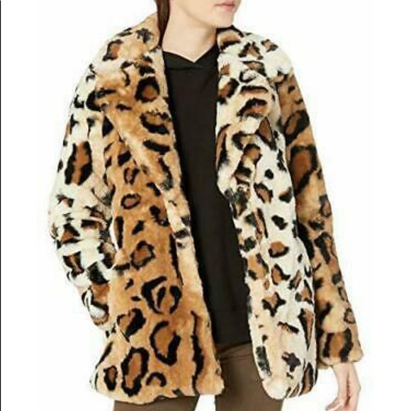 Steve Madden Leopard Faux Fur Fashion Jacket NEW - Picture 2 of 3